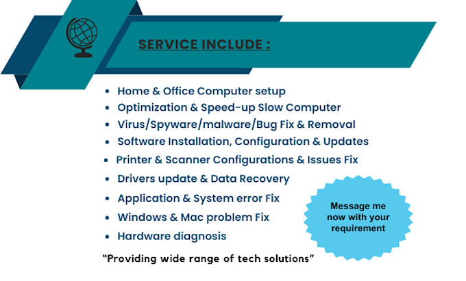 be your monthly subscription base IT support engineer