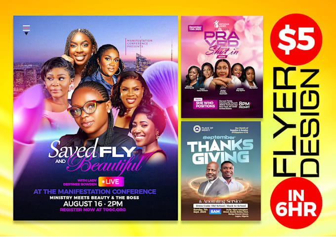 design a church flyer, postcard, event or social media flyer