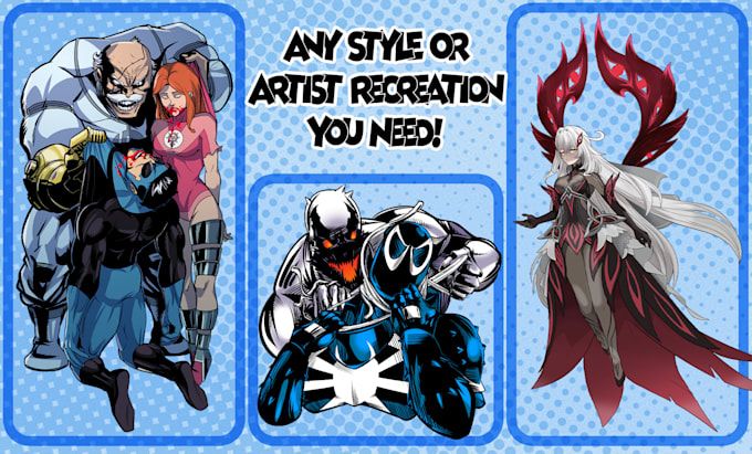 create custom comic book art and manga illustration