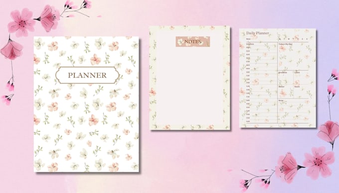 create custom planner, journal cover with interior pages