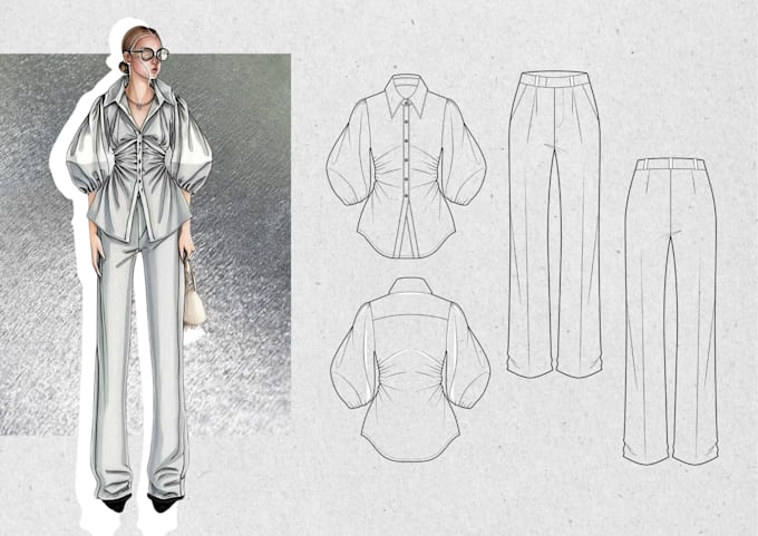 create profesional fashion technical flat drawing for your garments