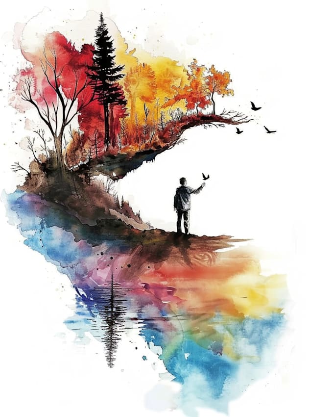 do watercolor house or landscape art
