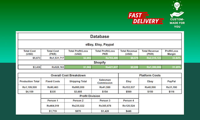 make a custom google or excel spreadsheet for automated financial tracking