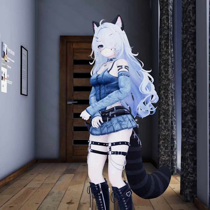 Create vrchat avatar furry avatar vr character vtuber model reference sheet