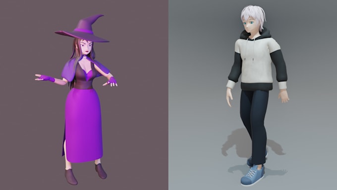 make a 3d anime character model