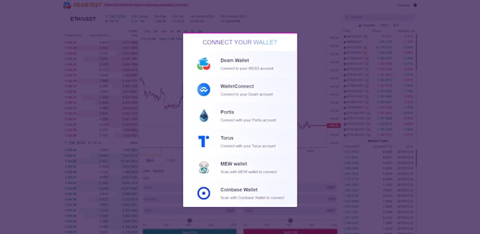 develop dex project that trade btc, eth, neon, usdt