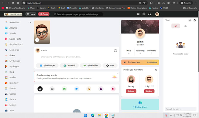 design a personalized social media clone website