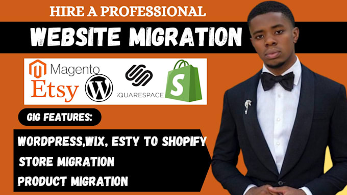 migrate, duplicate your website to shopify from wordpress, wix, sellfy, magento