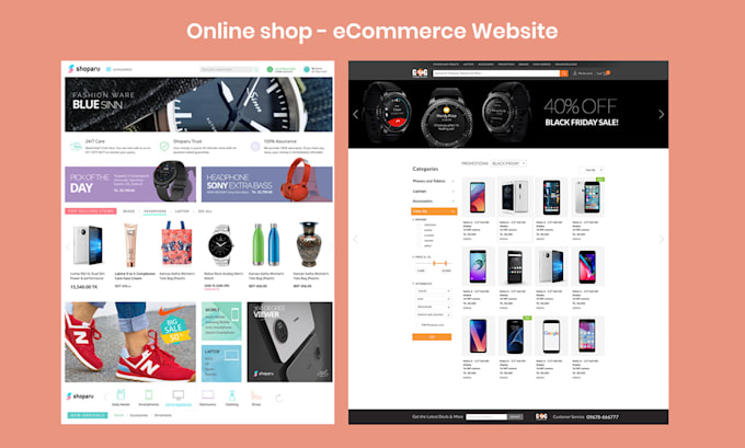 make online shop website to sale products