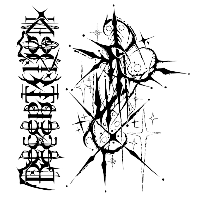 make custom neo tribal, sigilism design for tattoo and brand