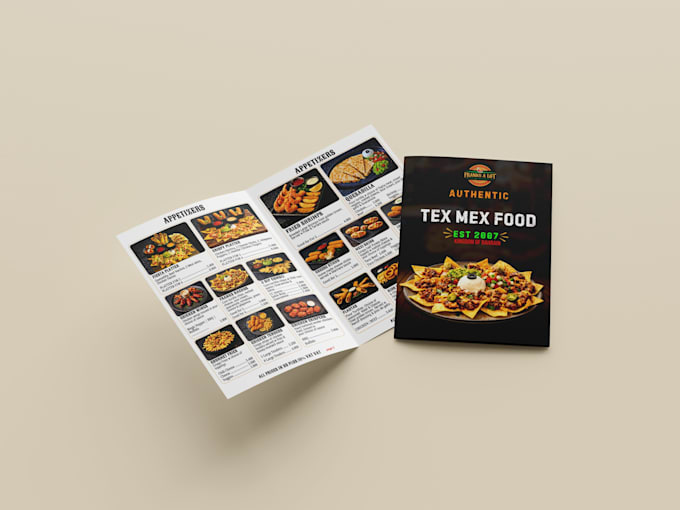 create menu design for restaurant, café, bar etc