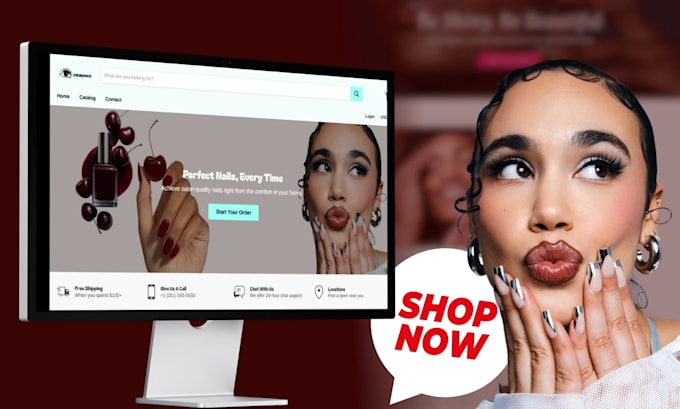 build 7 figure nail care salon website lipgloss store  nail beauty salon website