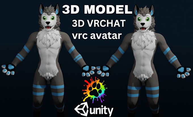 do cruixie vrchat avatar 3dmodel fursona nsfw vr character model unity vtuber