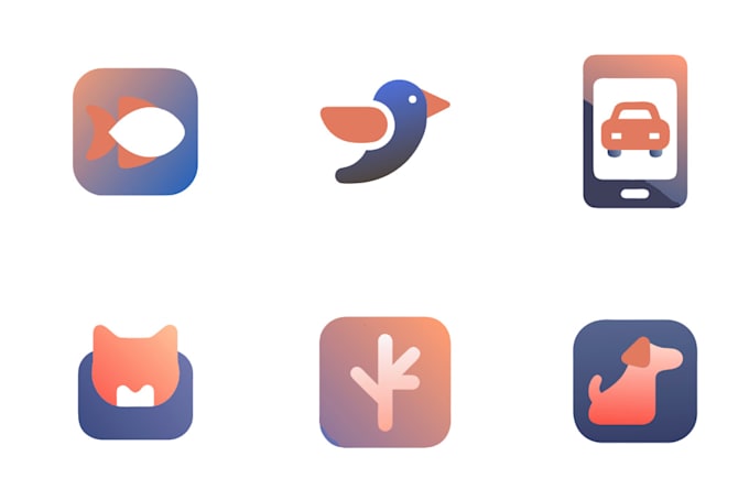 design unique 2d and 3d custom icons set