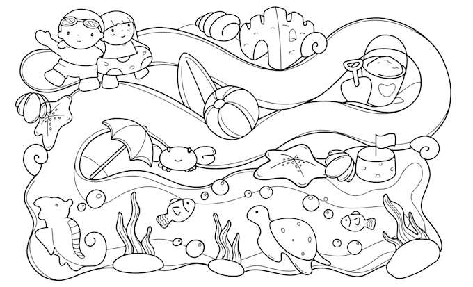 create digital children cute illustrations