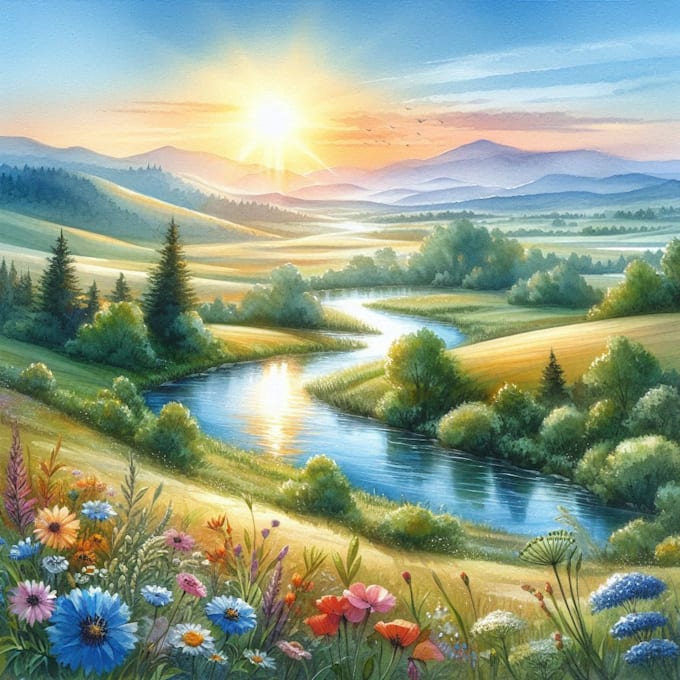 paint landscape watercolor painting
