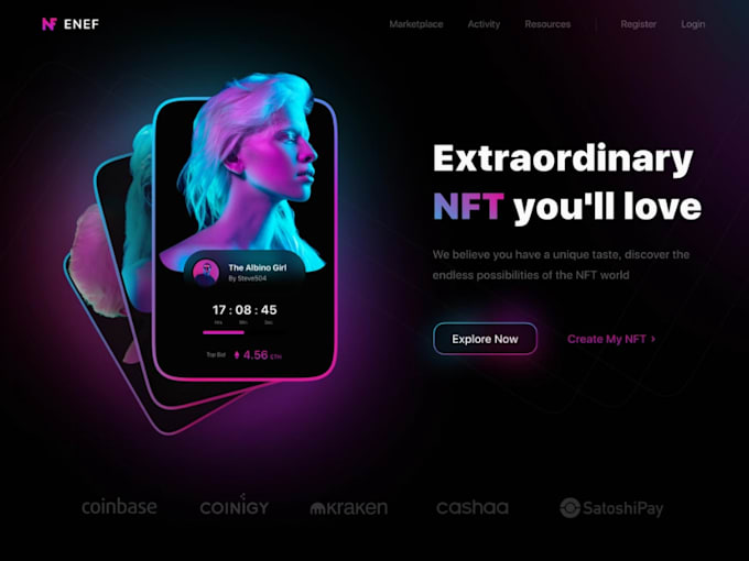 develop nft minting website, nft marketplace and token