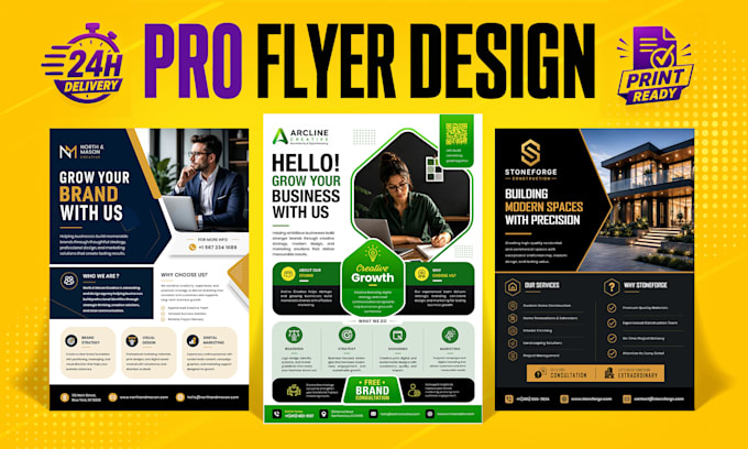 design a professional business flyer or brochure in 24 hours