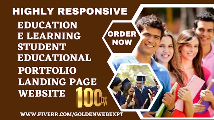 design education portfolio website student e learning college lms landing page