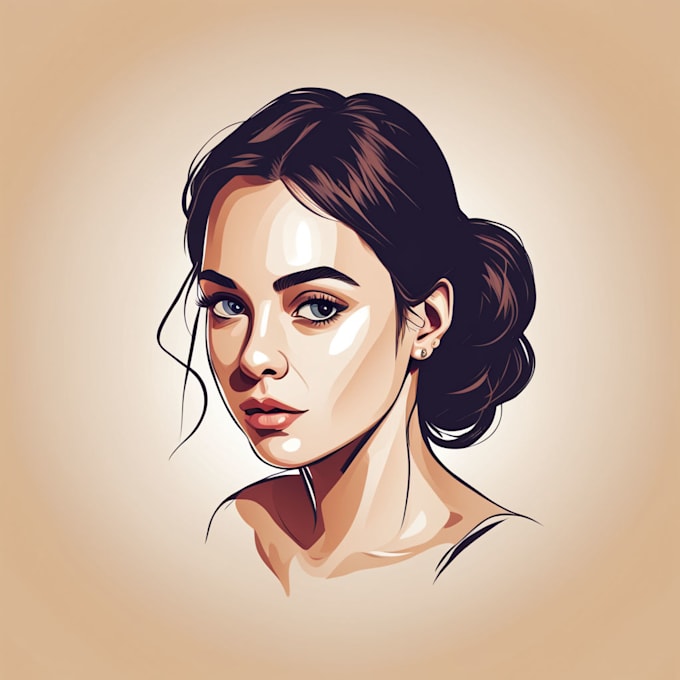 draw vector flat art portrait illustration for you
