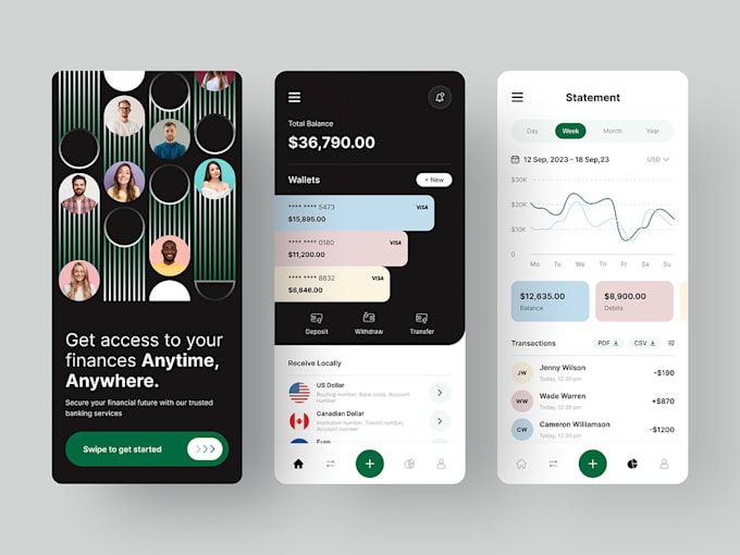 build  a fintech app, expense tracking app, trading app, remittance app