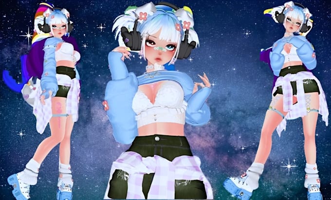 Crea avatar 3d personalizzati, personaggi vr, vrc avatar, avatar anime ...