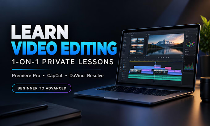 teach you video editing in premiere pro, capcut and davinci resolve
