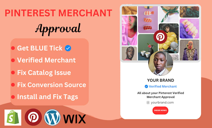 approve verified pinterest merchant, fix or install  tags, catalog errors, setup