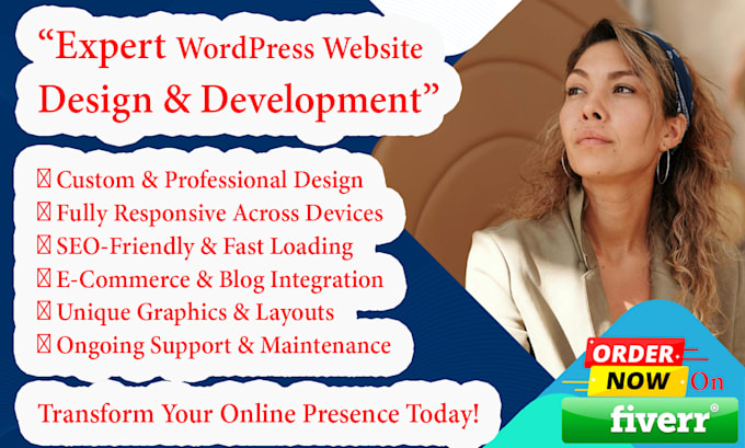 design develop a custom and responsive wordpress website