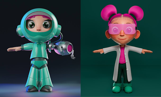 model 3d character, sculpting and texturing perfectly