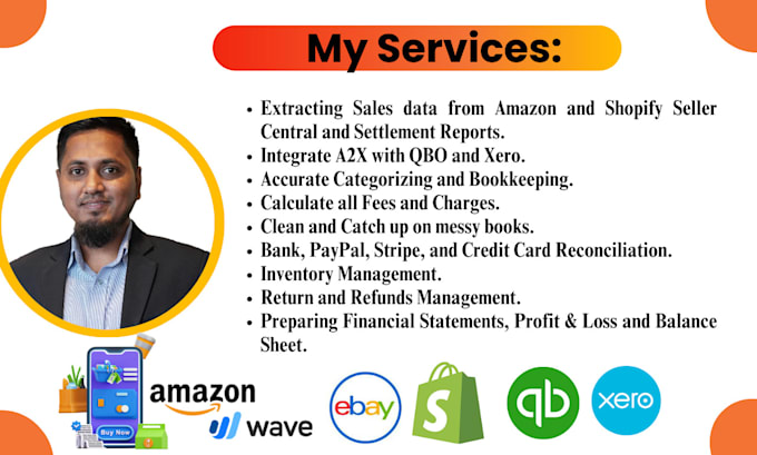 Do ecommerce bookkeeping for amazon shopify ebay with quickbooks and ...
