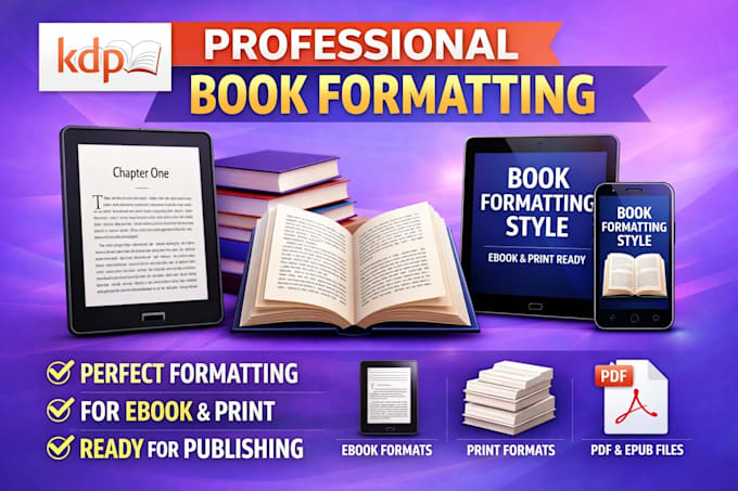 format your book for amazon KDP, ingramspark and lulu