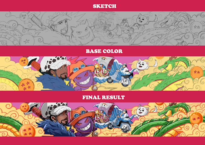 draw anime banners for youtube and twitch