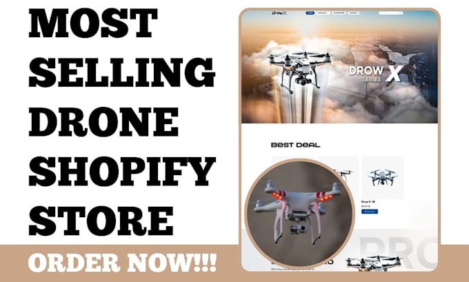 design 7 figure drones store drone accessories drone batteries shopify store