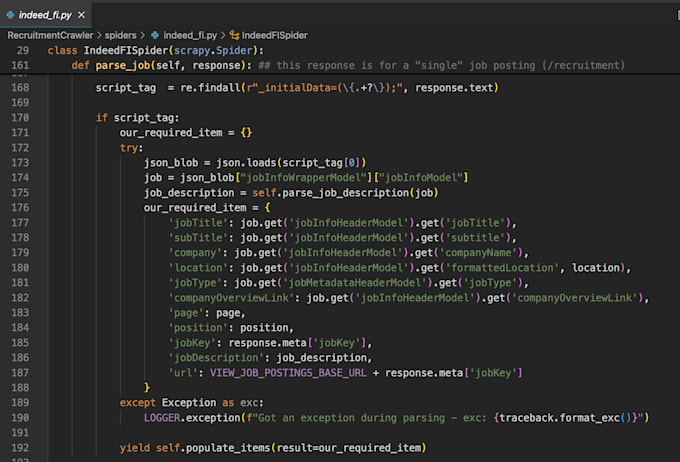 web scraping, contacts parsing, and mining professionally