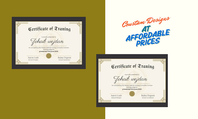 make editable appreciation, gift and diploma certificate within 6 hours
