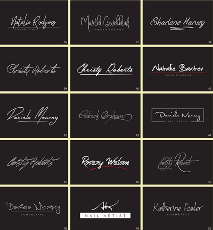 Design handwritten, signature, scripted, cursive logo by ...