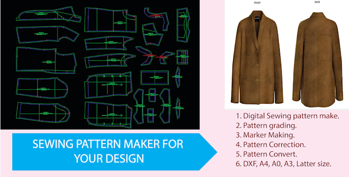 make pattern, grading, PDF, and dxf for your design