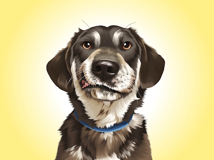 draw your pet into cartoon vector portrait