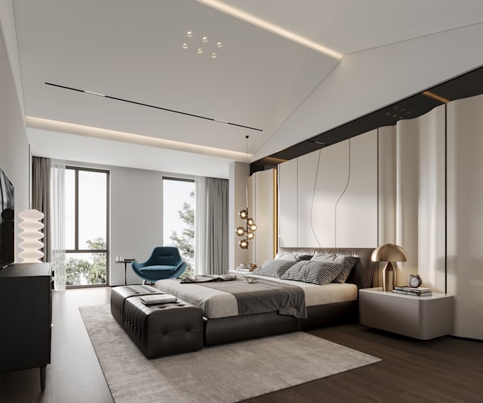 do photorealistic rendering for interior and building