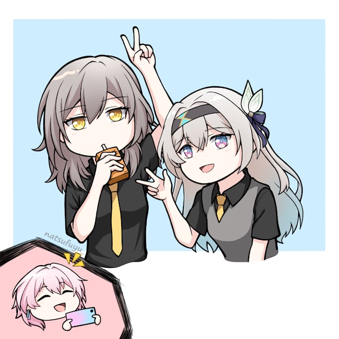 draw a fanart, original character, or cosplay in chibi style