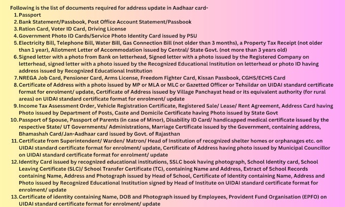 do aadhaar card onlline address update