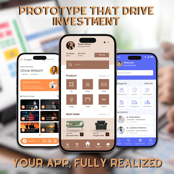 create android and ios demo apps to attract investment