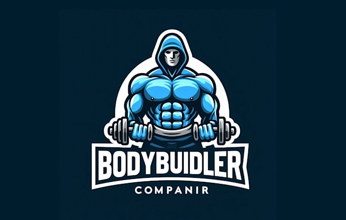 create awesome bodybuilder with dumbbell mascot logo in 12 hours