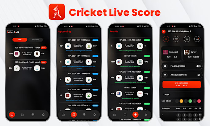 build live cricket score app with API and floating widget
