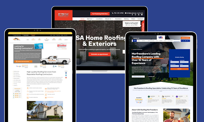 develop quality website for construction, gutter cleaning, and roofing service