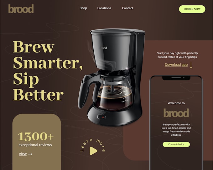 mock up a custom modern UX UI web design in figma