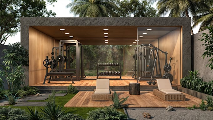 Curated visual reference: Industrial Apartment Outdoor Exercise Spaces Reference: Create Professional 3D Models For Your Sports Facilities Gyms And