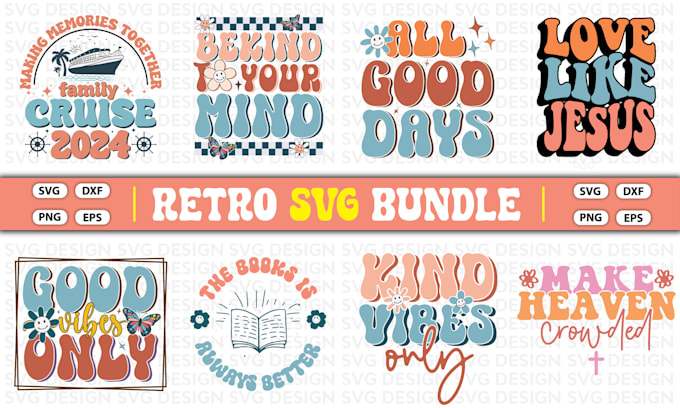 do retro wavy typography svg t shirt design within 5 hours