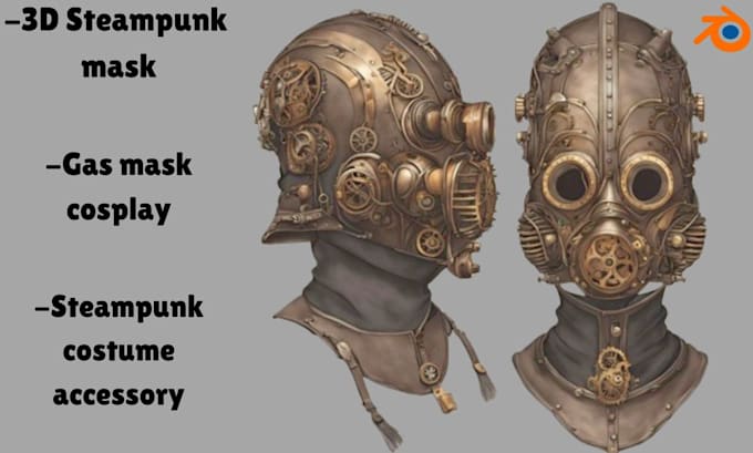 do custom 3d steampunk mask model gas mask vintage mask for cosplay and printing